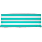 Horizontal Stripes - White and Bright Turquoise Body Pillow Case Dakimakura (Two Sides)