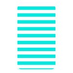 Horizontal Stripes - White and Bright Turquoise Memory Card Reader (Rectangular)