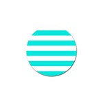 Horizontal Stripes - White and Bright Turquoise Golf Ball Marker (10 pack)