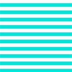 Horizontal Stripes - White and Bright Turquoise ScrapBook Page 8  x 8 