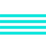 Horizontal Stripes - White and Bright Turquoise YOU ARE INVITED 3D Greeting Card (8x4)