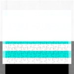 Horizontal Stripes - White and Bright Turquoise Jigsaw Puzzle (Rectangular)
