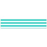 Horizontal Stripes - White and Turquoise Flano Scarf (Small)