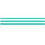 Horizontal Stripes - White and Turquoise Flano Scarf (Large)