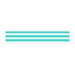 Horizontal Stripes - White and Turquoise Flano Scarf (Mini)