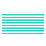 Horizontal Stripes - White and Turquoise Satin Shawl