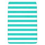 Horizontal Stripes - White and Turquoise Removable Flap Cover (S)