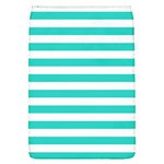 Horizontal Stripes - White and Turquoise Removable Flap Cover (L)