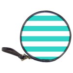 Horizontal Stripes - White and Turquoise Classic 20-CD Wallet