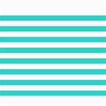 Horizontal Stripes - White and Turquoise Collage 8  x 10 