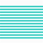 Horizontal Stripes - White and Turquoise Collage 11  x 14 
