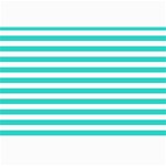 Horizontal Stripes - White and Turquoise Collage 12  x 18 