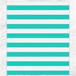 Horizontal Stripes - White and Turquoise Canvas 8  x 10 