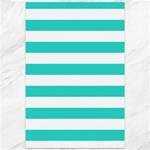 Horizontal Stripes - White and Turquoise Canvas 12  x 18 