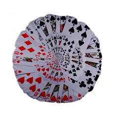 Poker Royal Flush All Suits Droste Spiral Standard 15  Premium Flano Round Cushion  from ArtsNow.com Back