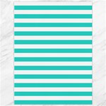 Horizontal Stripes - White and Turquoise Canvas 36  x 48 