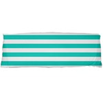 Horizontal Stripes - White and Turquoise Body Pillow Case (Dakimakura) (One Side)