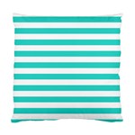 Horizontal Stripes - White and Turquoise Standard Cushion Case (Two Sides)