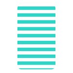 Horizontal Stripes - White and Turquoise Memory Card Reader (Rectangular)
