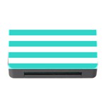 Horizontal Stripes - White and Turquoise Memory Card Reader with CF