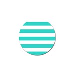Horizontal Stripes - White and Turquoise Golf Ball Marker (10 pack)