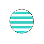 Horizontal Stripes - White and Turquoise Hat Clip Ball Marker (10 pack)