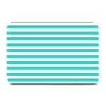 Horizontal Stripes - White and Turquoise Plate Mat