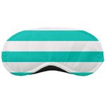 Horizontal Stripes - White and Turquoise Sleeping Mask