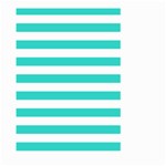 Horizontal Stripes - White and Turquoise Large Garden Flag (Two Sides)