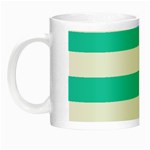 Horizontal Stripes - White and Turquoise Night Luminous Mug