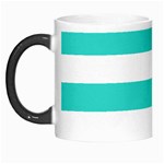 Horizontal Stripes - White and Turquoise Morph Mug