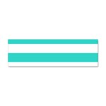 Horizontal Stripes - White and Turquoise Sticker (Bumper)