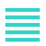 Horizontal Stripes - White and Turquoise Greeting Card 4.5  x 6 