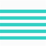 Horizontal Stripes - White and Turquoise 5  x 7  Photo Cards