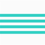 Horizontal Stripes - White and Turquoise 4  x 8  Photo Cards