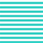 Horizontal Stripes - White and Turquoise ScrapBook Page 8  x 8 