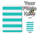 Horizontal Stripes - White and Turquoise Multi-purpose Cards (Rectangle)
