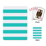Horizontal Stripes - White and Turquoise Playing Cards Single Design