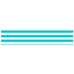 Horizontal Stripes - White and Cyan Flano Scarf (Small)