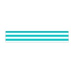 Horizontal Stripes - White and Cyan Flano Scarf (Mini)