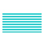 Horizontal Stripes - White and Cyan Satin Wrap