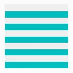 Horizontal Stripes - White and Cyan Medium Glasses Cloth