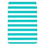 Horizontal Stripes - White and Cyan Removable Flap Cover (S)