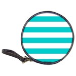 Horizontal Stripes - White and Cyan Classic 20-CD Wallet