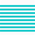 Horizontal Stripes - White and Cyan Collage 8  x 10 