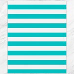 Horizontal Stripes - White and Cyan Canvas 11  x 14 