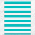 Horizontal Stripes - White and Cyan Canvas 12  x 16 