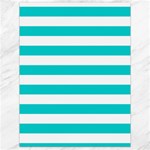 Horizontal Stripes - White and Cyan Canvas 18  x 24 