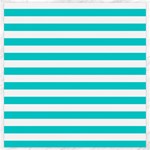 Horizontal Stripes - White and Cyan Canvas 20  x 20 