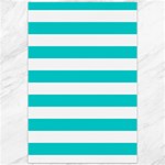 Horizontal Stripes - White and Cyan Canvas 20  x 30 